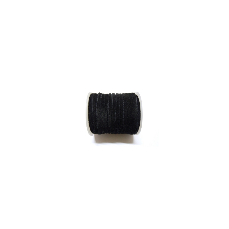 Flat Suede Leather Cord 3mm - Black