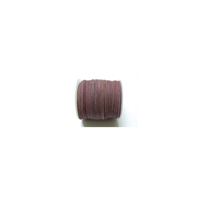 Flat Suede Leather Cord 3mm - Purple