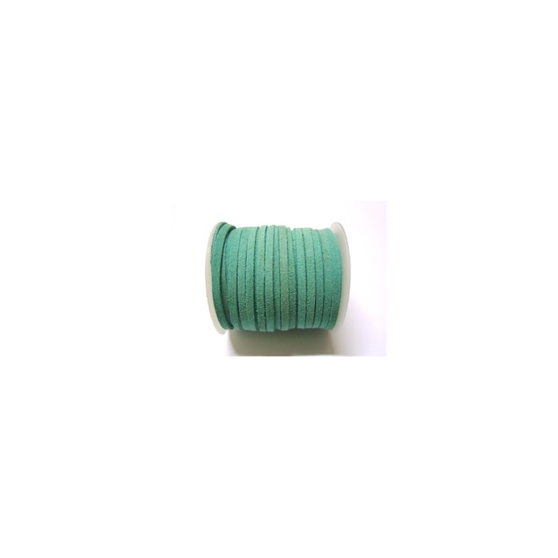 Flat Suede Leather Cord 3mm - Green