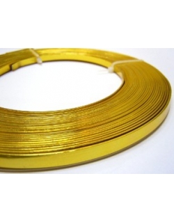 Flat Aluminium Wire 5mm - Gold Plated