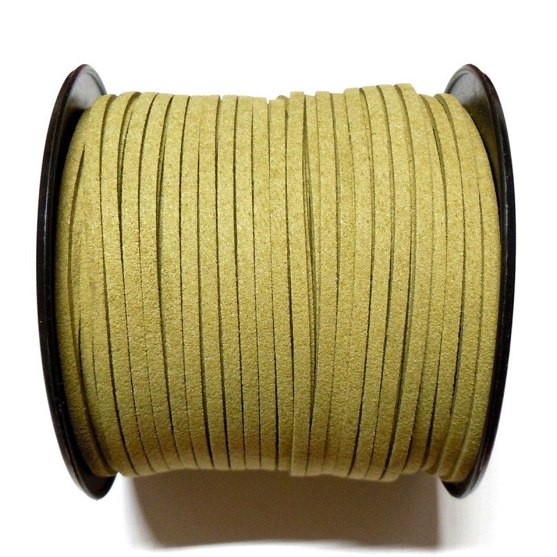 Imitation Flat Suede Cord 3mm - Olive Green 34