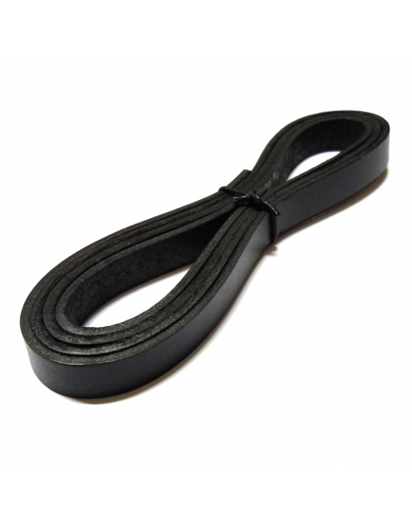 Flat Leather Cord 10mm - Black