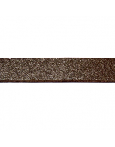 Flat Leather Cord 10mm - Dark Brown