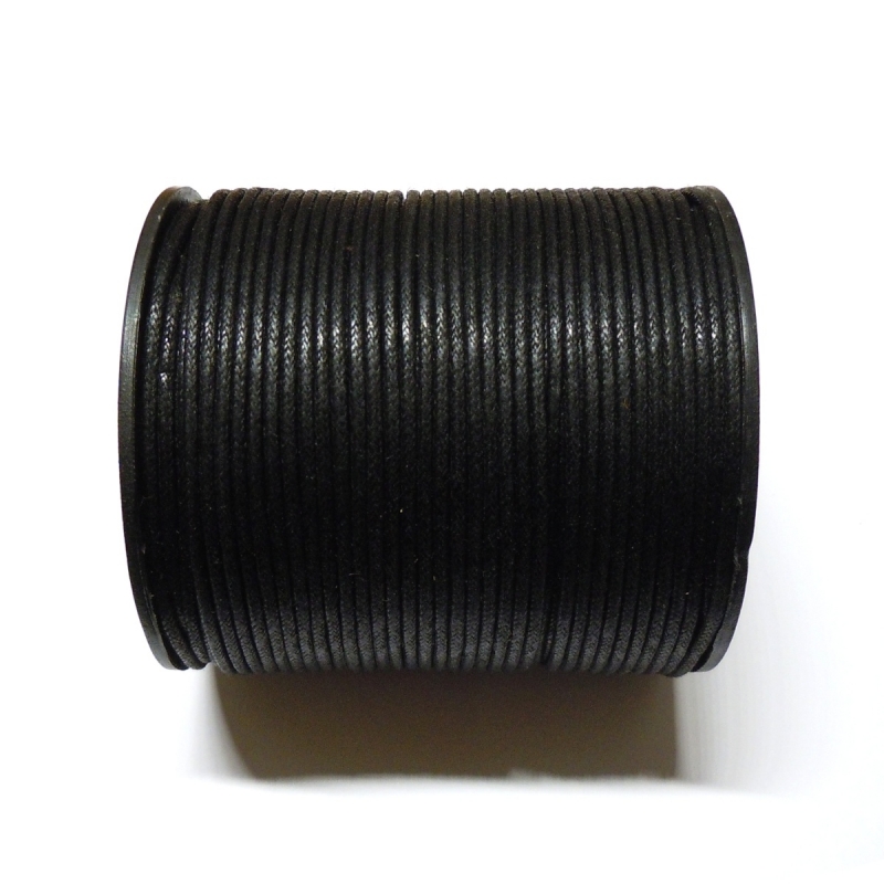 Cotton Waxed Cord 1.5mm - Black