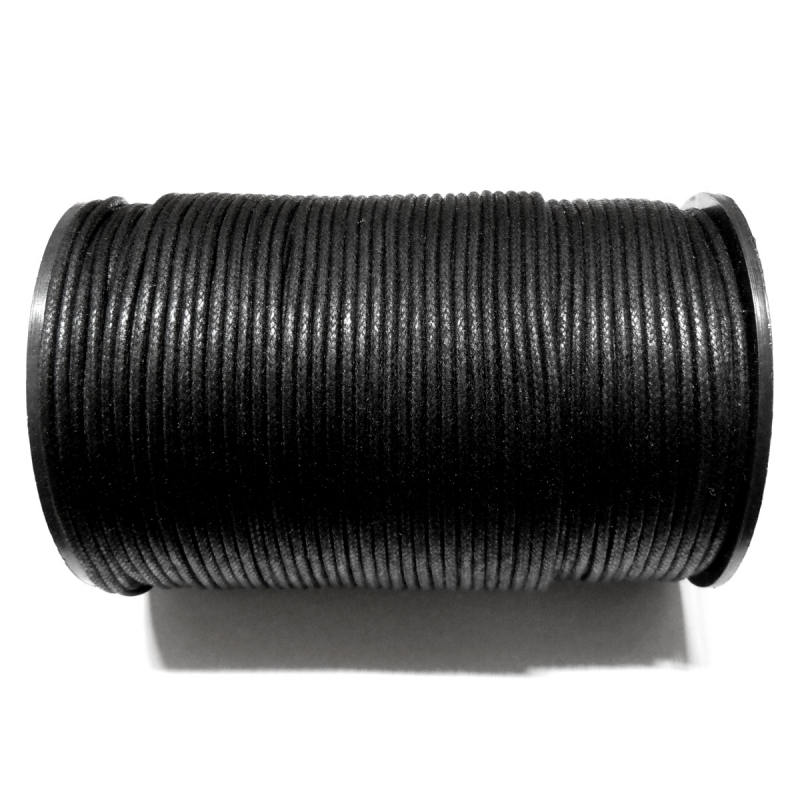 Cotton Waxed Cord 2mm - Black