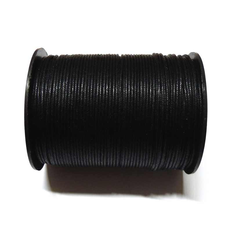 Cotton Waxed Cord 1mm - Black 112