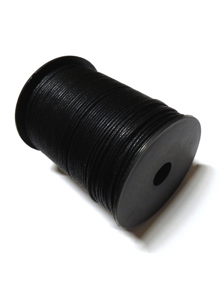 Cotton Waxed Cord 1mm - Black 112