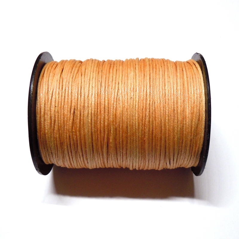 Cotton Waxed Cord 1mm - Light Orange 127