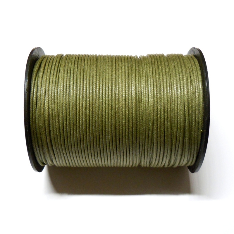 Cotton Waxed Cord 1mm - Khaki Green 113