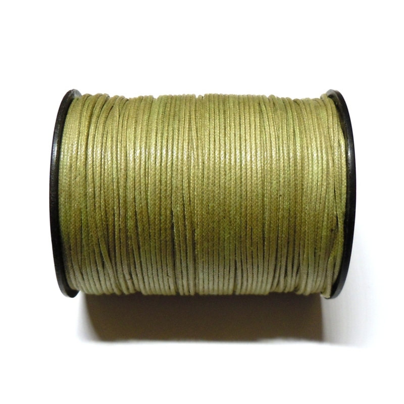 Cotton Waxed Cord 1mm - Light Khaki Green 114