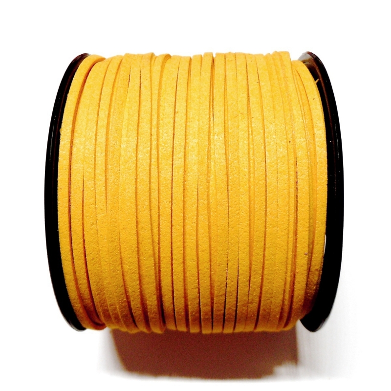 Imitation Flat Suede Cord 3mm - Dark Yellow 49