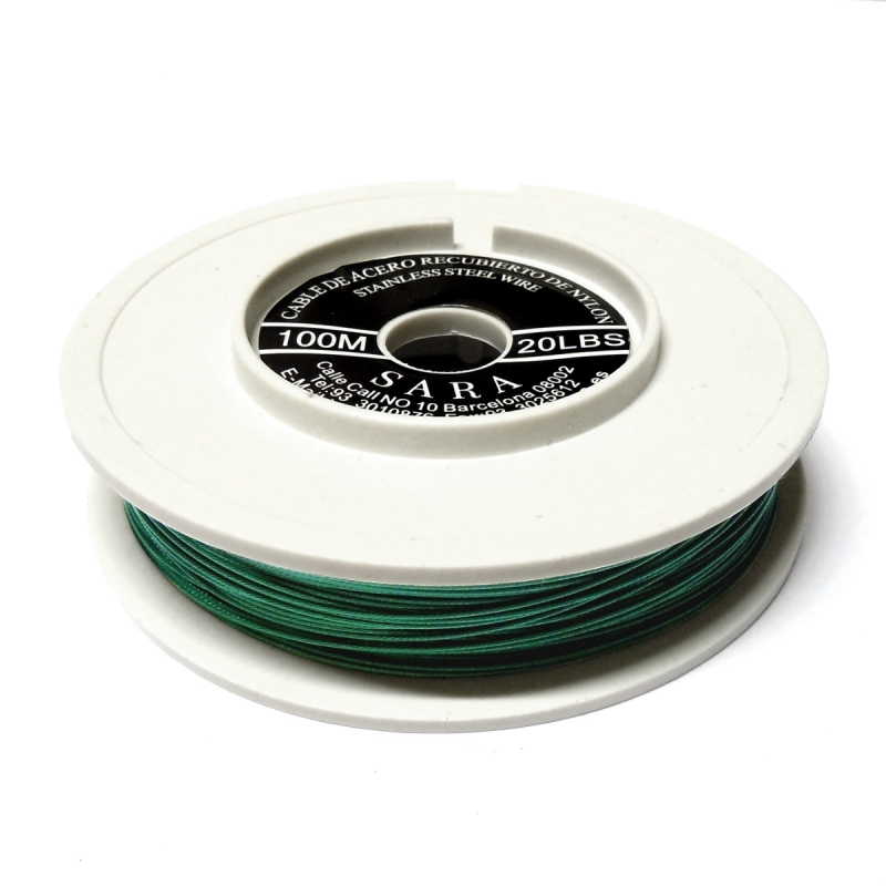 Nylon Coated Stainless Steel Wire 0.45mm (20 Lbs) - Green