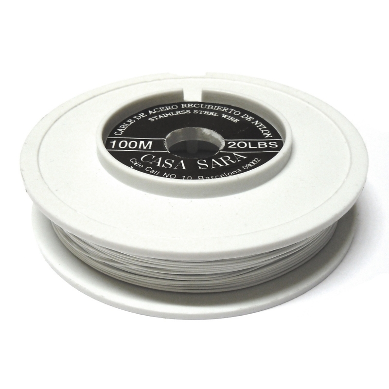 Nylon Coated Stainless Steel Wire 0.45mm (20 Lbs) - White