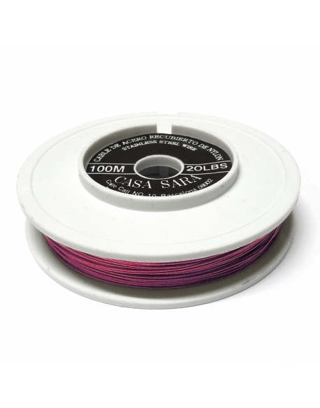 Cable Acero Recubierto De Nylon 0.45mm (20 Lbs) - Rosa