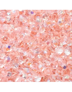 Bola Cristal Facetada 4mm - Rosa Claro Transparente Con AB