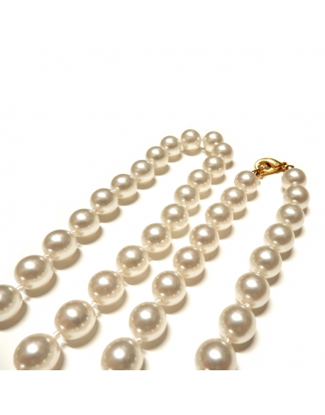 Collar Perla Cristal 8mm - Crema Claro