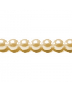 Round Glass Pearls 10mm - Cream Colour