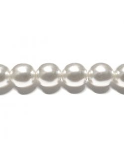 Perla Cristal Redonda 12mm - Color Blanco