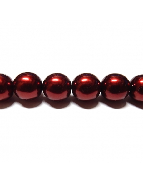 Round Glass Pearls 12mm - Garnet Colour