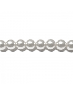 Round Glass Pearls 8mm - White Colour