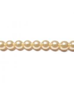 Round Glass Pearls 7mm - Cream Colour
