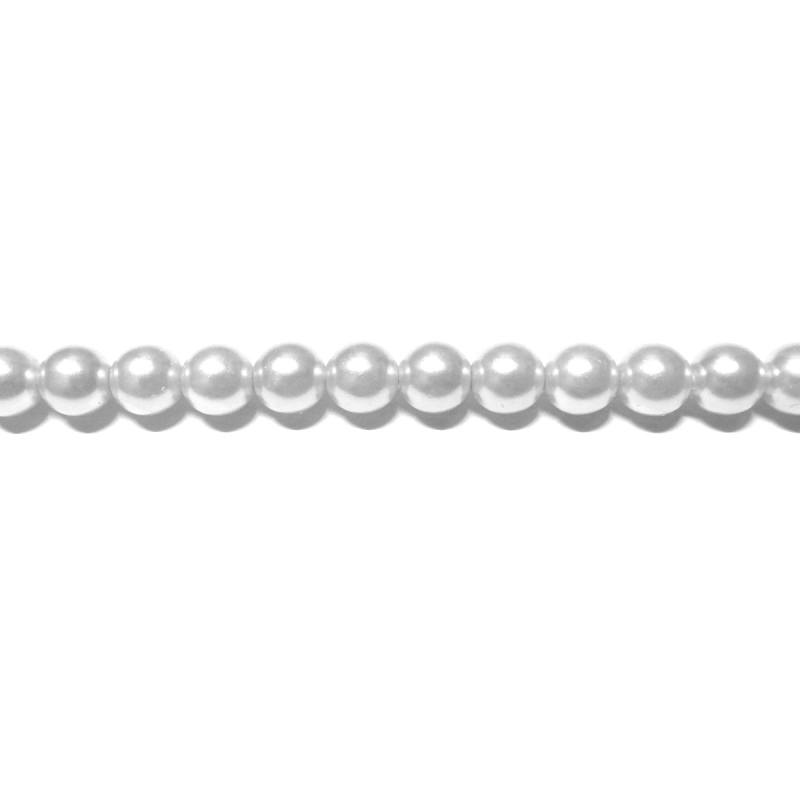 Round Glass Pearls 4mm - White Colour