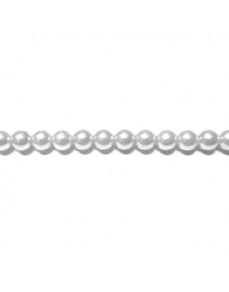 Round Glass Pearls 4mm - White Colour