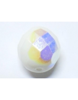 Faceted Glass Ball 5mm - Opaque White AB