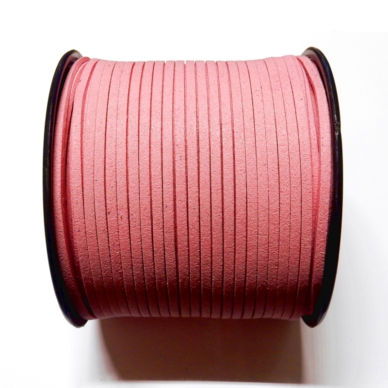 Imitation Flat Suede Cord 3mm - Pink 14