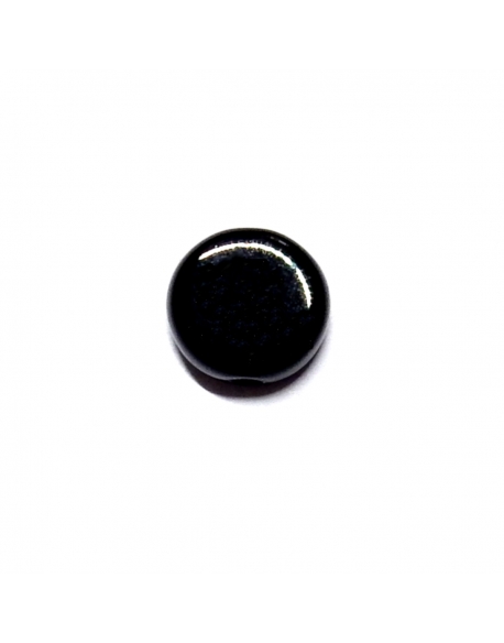 Glass Pill Shaped Bead 8x3mm - Opaque Black