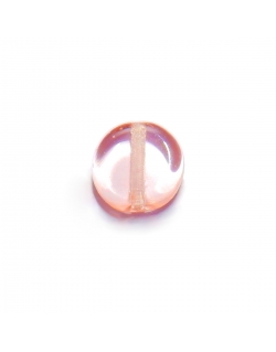 Glass Pill Shaped Bead 8x3mm - Transparent Light Pink