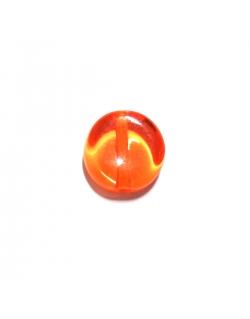 Glass Pill Shaped Bead 8x3mm - Transparent Orange