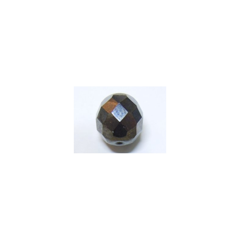 Faceted Glass Ball 6mm - Hematite