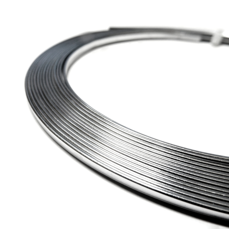 Flat Aluminium Wire 3mm - Silver Plated
