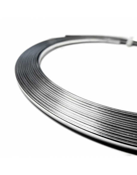 Flat Aluminium Wire 3mm - Silver Plated