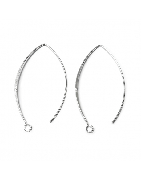 Silver Ear Hook V Shape With Ring