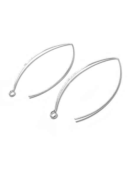 Silver Ear Hook V Shape With Ring