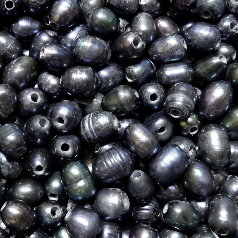 Perlas Naturales Cultivadas Agua Dulce - Gris Oscuro