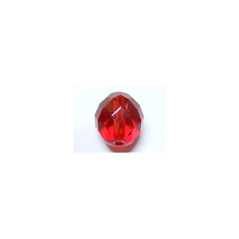 Bola Cristal Facetada 6mm - Rojo Transparente