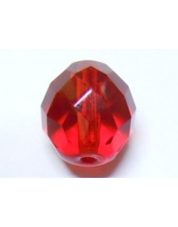 Faceted Glass Ball 8mm - Transparent Red