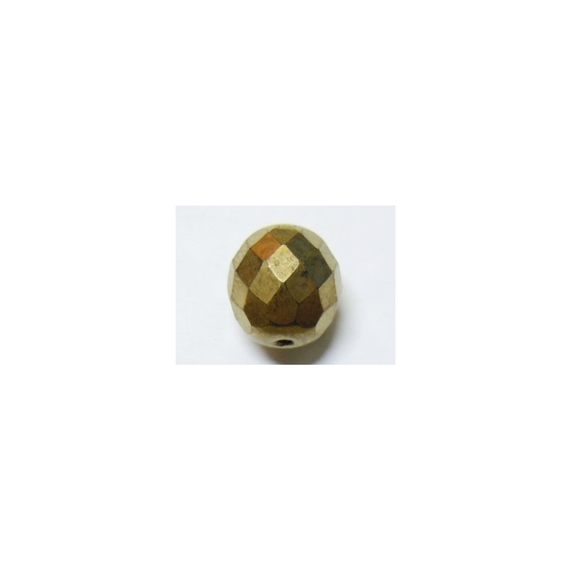 Faceted Glass Ball 7mm - Antique Gold