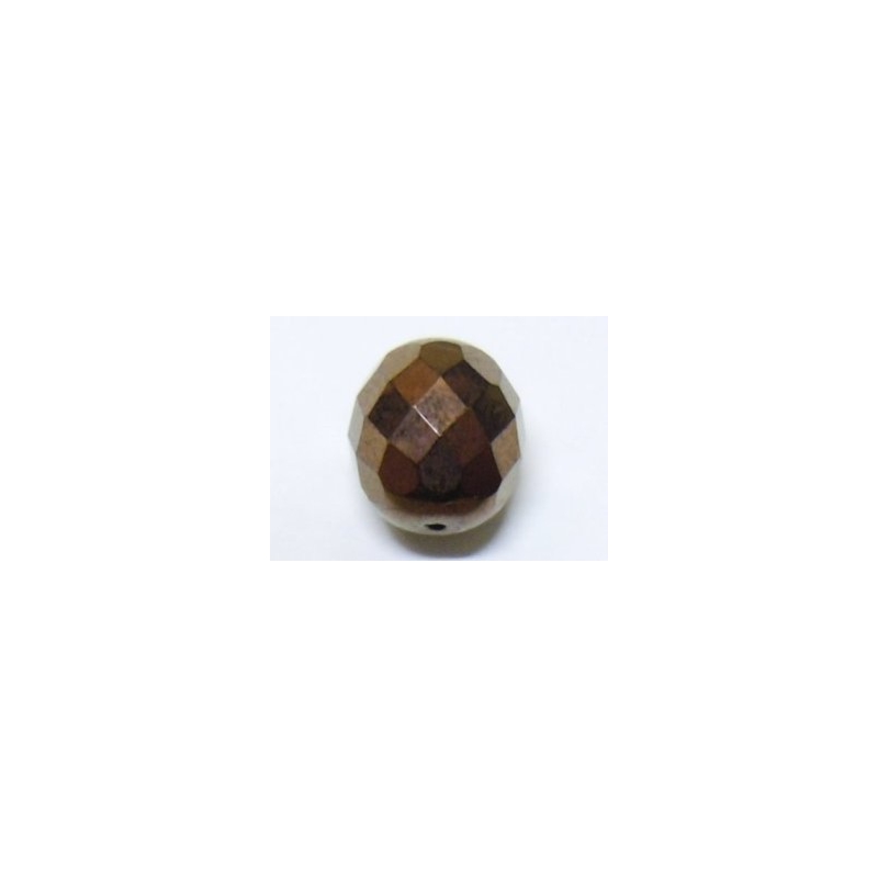 Faceted Glass Ball 8mm - Antique Copper