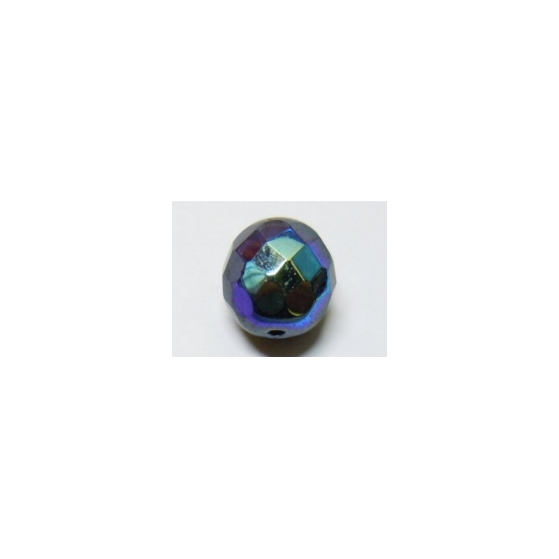 Faceted Glass Ball 10mm - Black AB