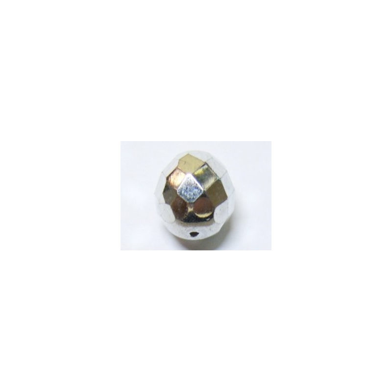 Faceted Glass Ball 10mm - Silver