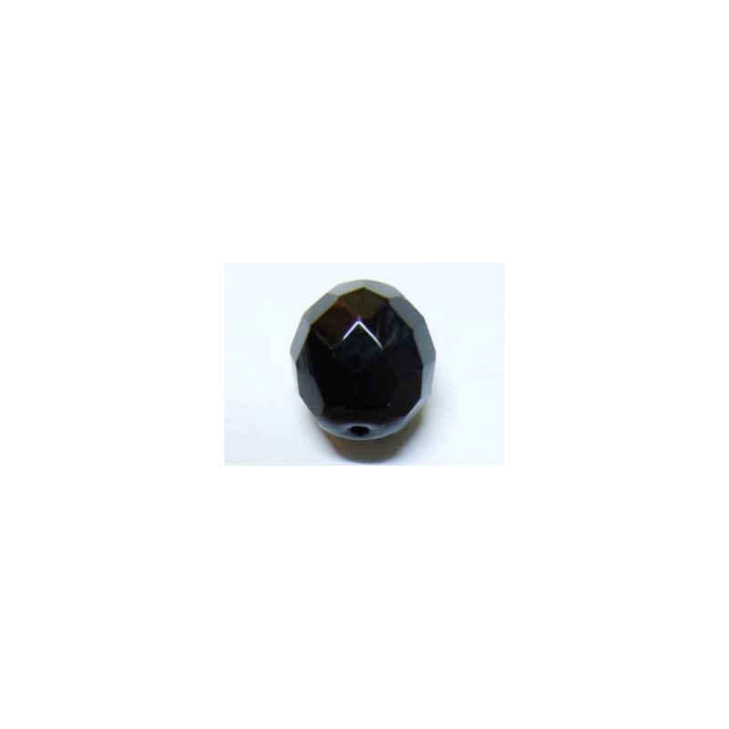 Faceted Glass Ball 14mm - Black